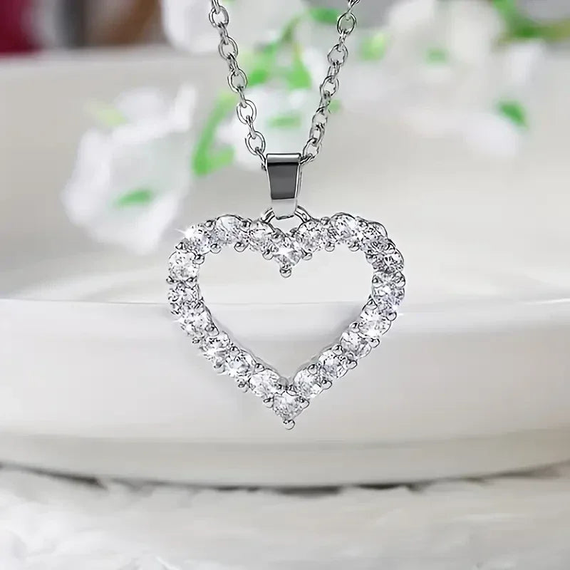 Love pendant with rhinestones