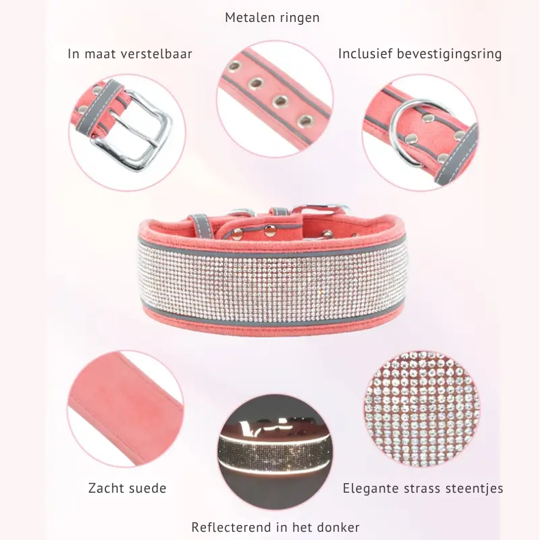 DIVA halsband reflecterend | Roze