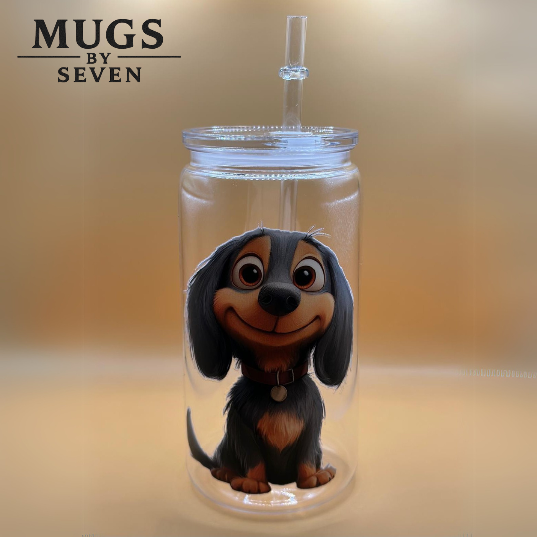 Mason Jar Beker met Cartoon