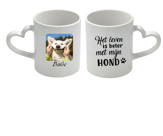 Hart beker - Het leven is beter met mijn hond