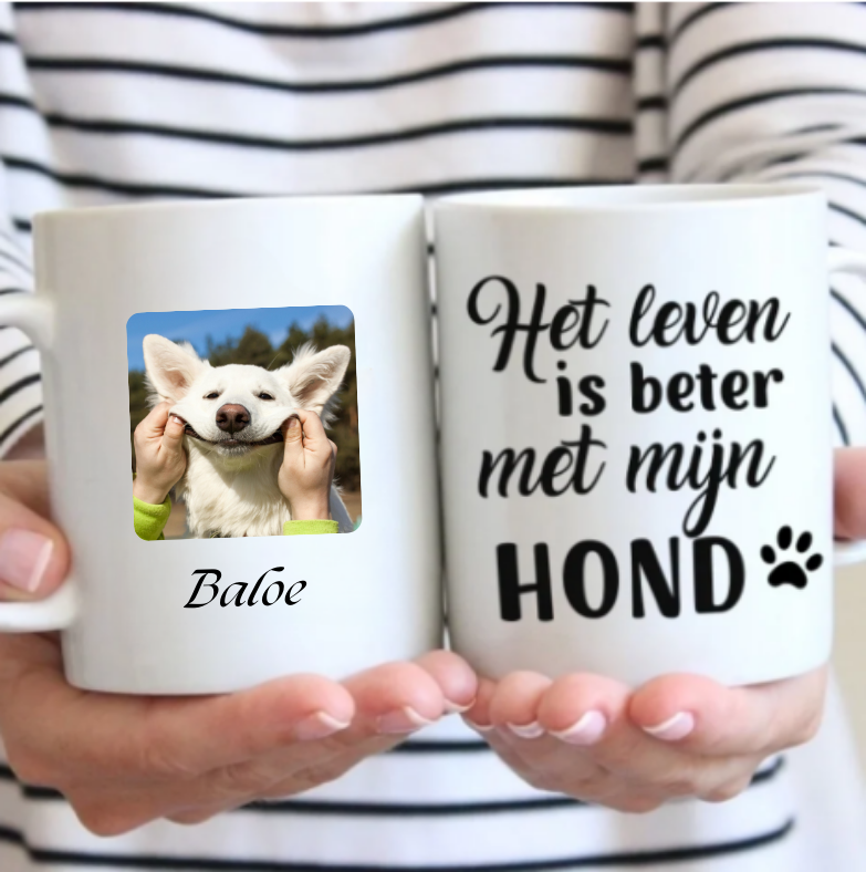 Hart beker - Het leven is beter met mijn hond