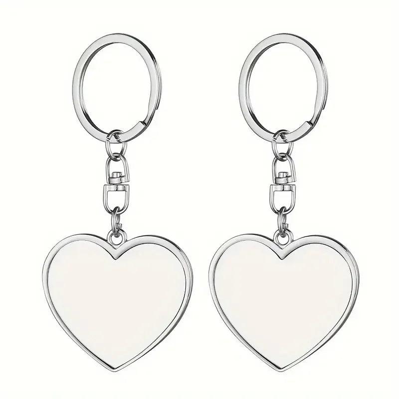 Stainless steel heart key ring