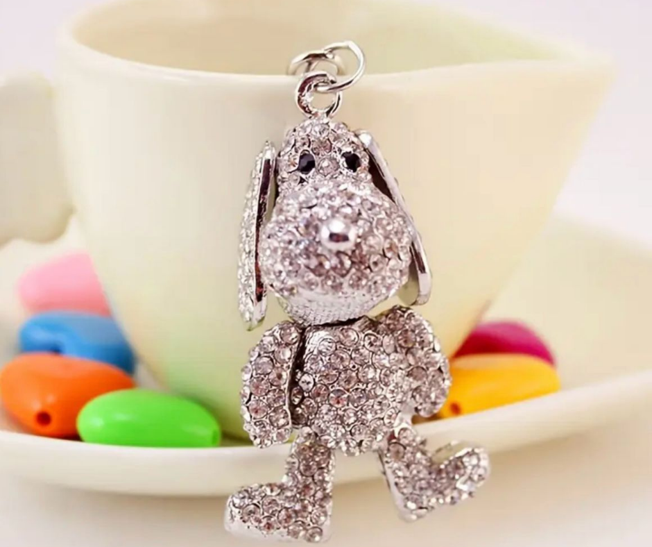 BlingPup keyring silver