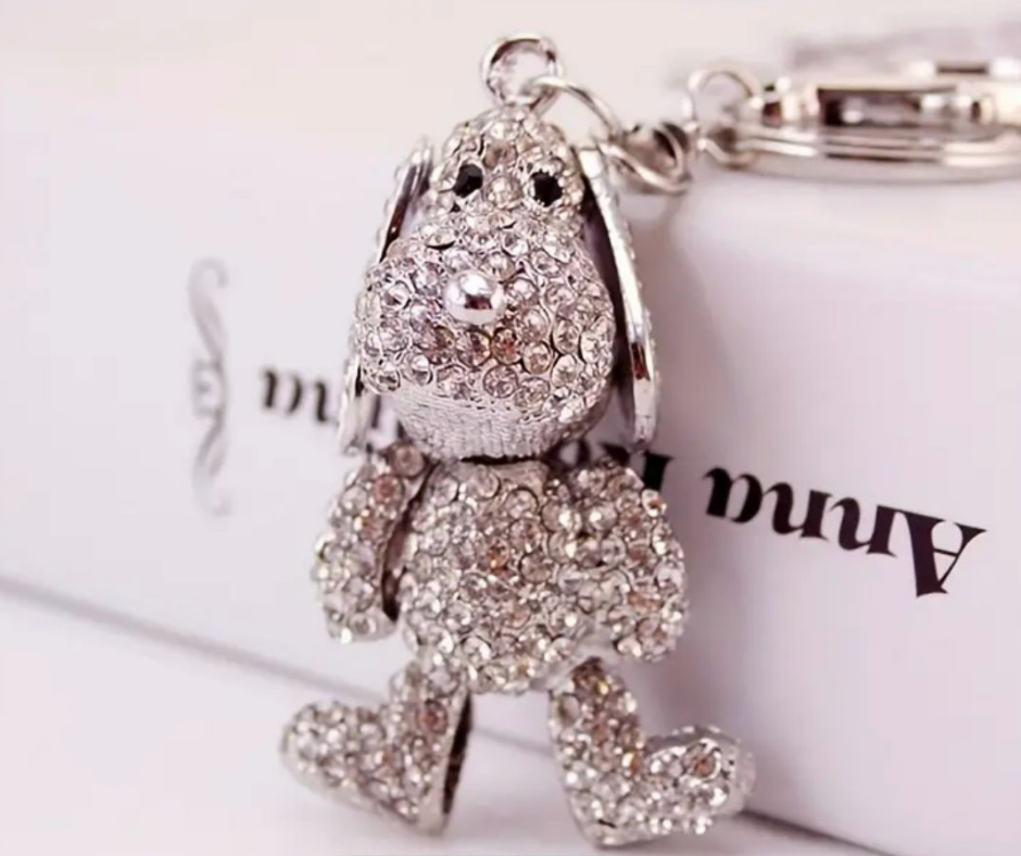 BlingPup keyring silver
