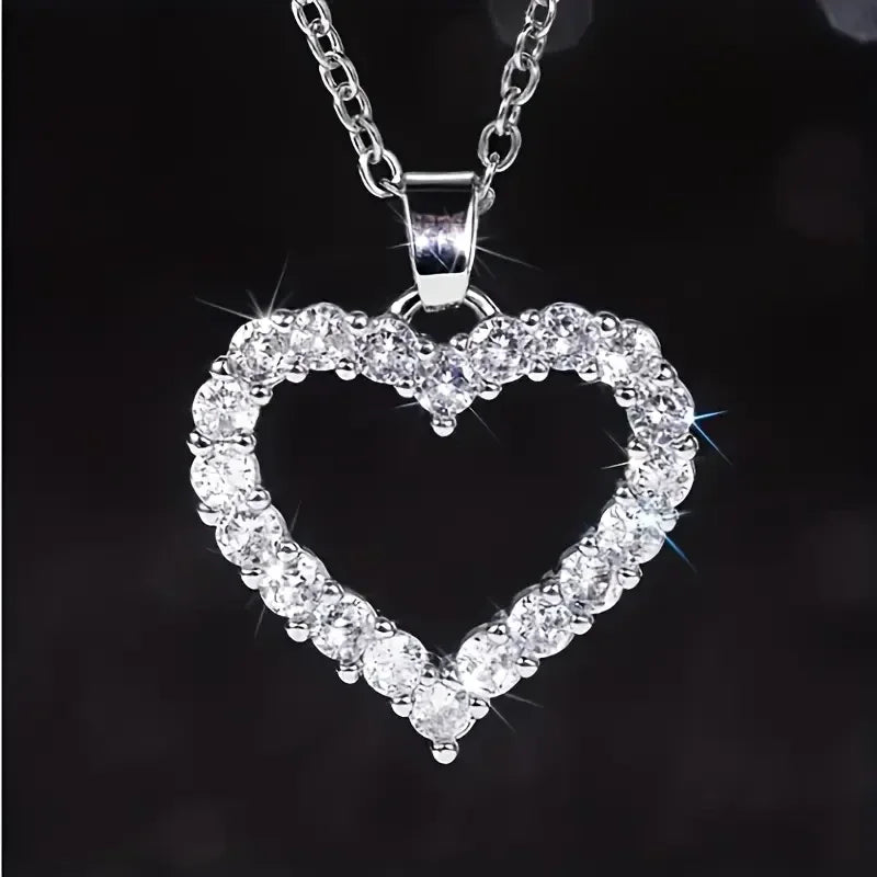 Love pendant with rhinestones