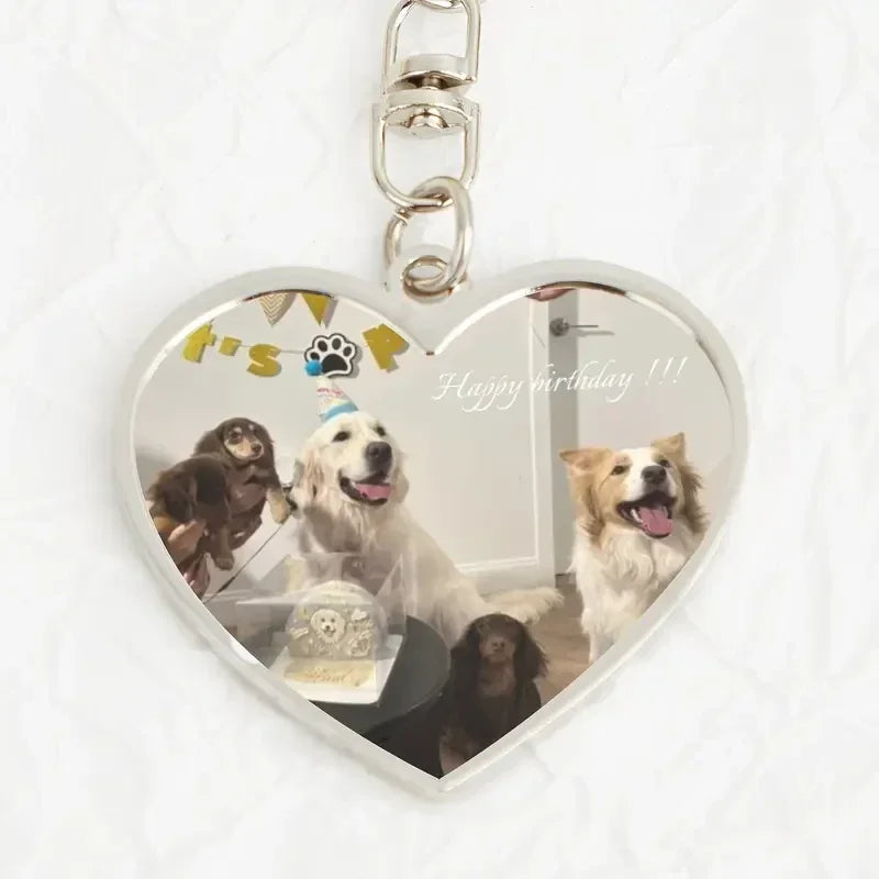Stainless steel heart key ring