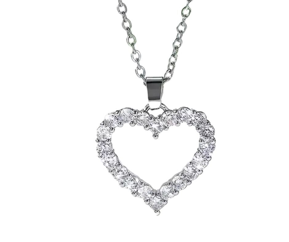 Love pendant with rhinestones