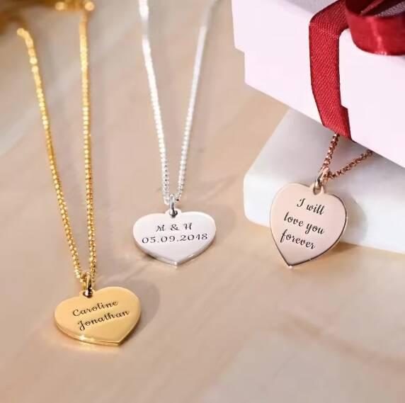 Engraved Heart - Gold