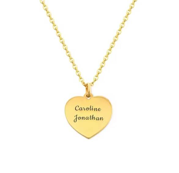 Engraved Heart - Gold
