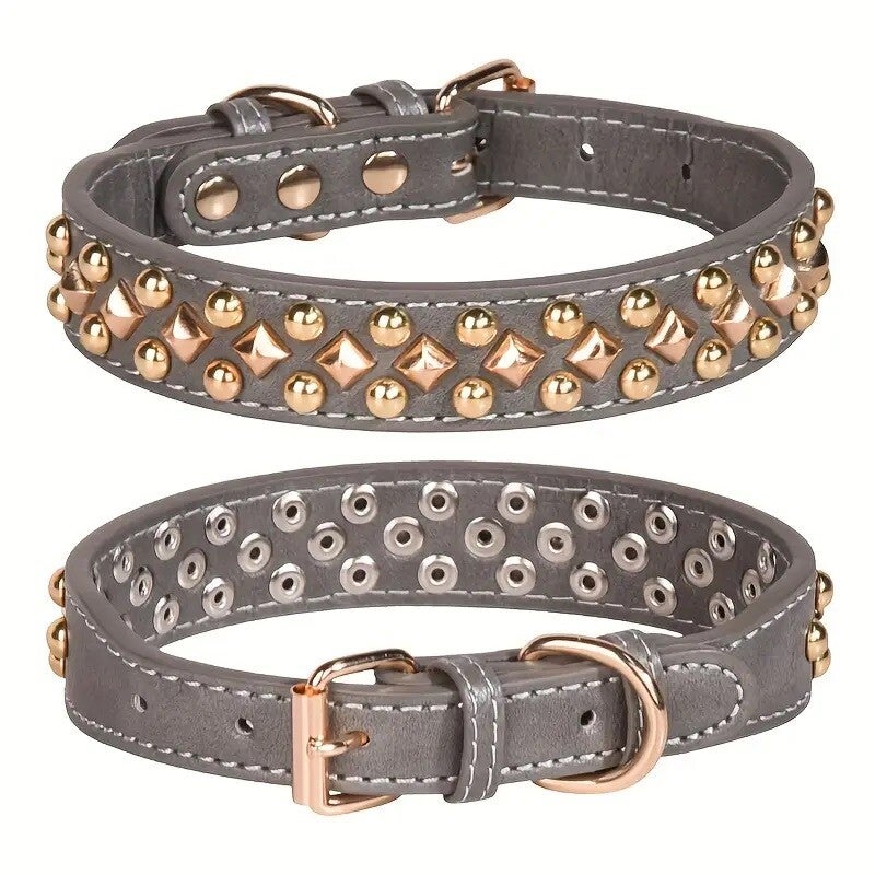Halsband Studs grijs
