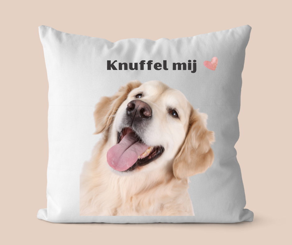 Kussen met foto hond 