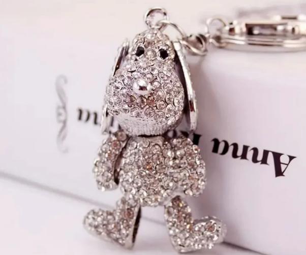 Sleutelhanger stras hond Sleutelhanger Hondenbedel Tassenhanger Hond