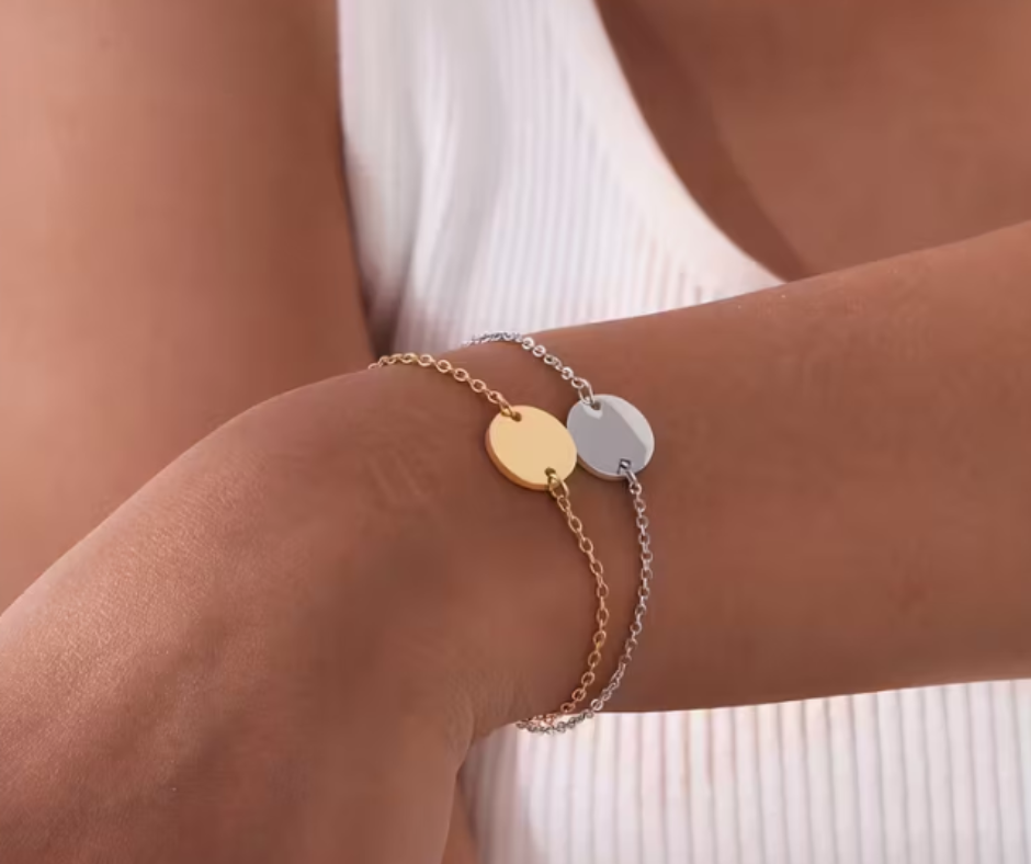 Armband | Munt met Stras botje