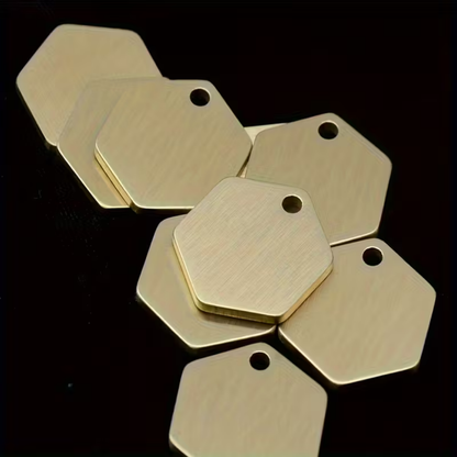 Hondenpenning zeshoek | goud