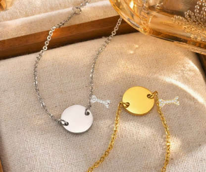 Armband | Munt met Stras botje