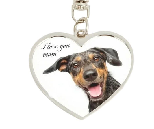 Stainless steel heart key ring