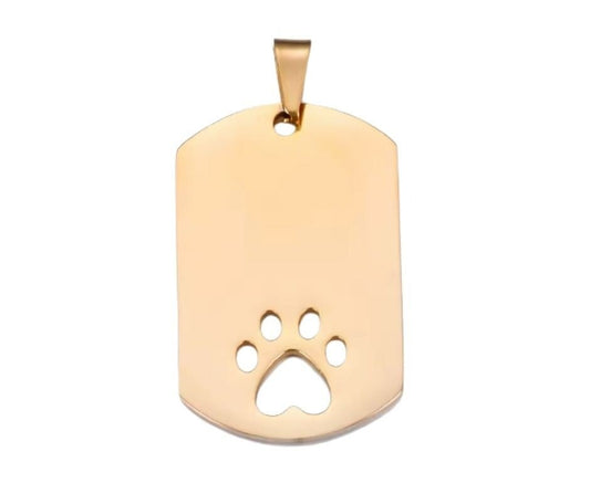 Dogtag pendant with paw