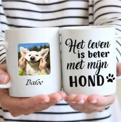 Hart beker - Het leven is beter met mijn hond