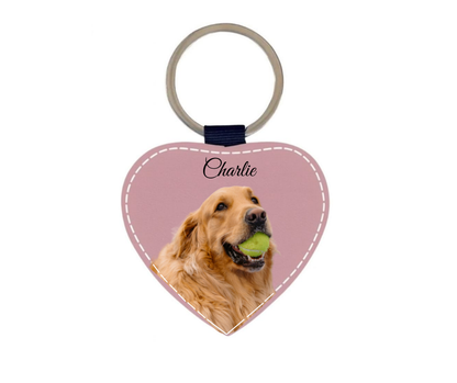 Sleutelhanger PU-leer Hart met foto