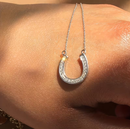 Hoefijzer ketting zirkonia | stras