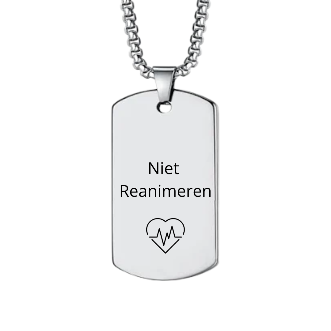 Niet Reanimeren ketting | Rechthoekig