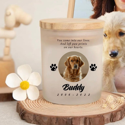 Waxinelicht houder met foto | Herdenkingslicht voor huisdier