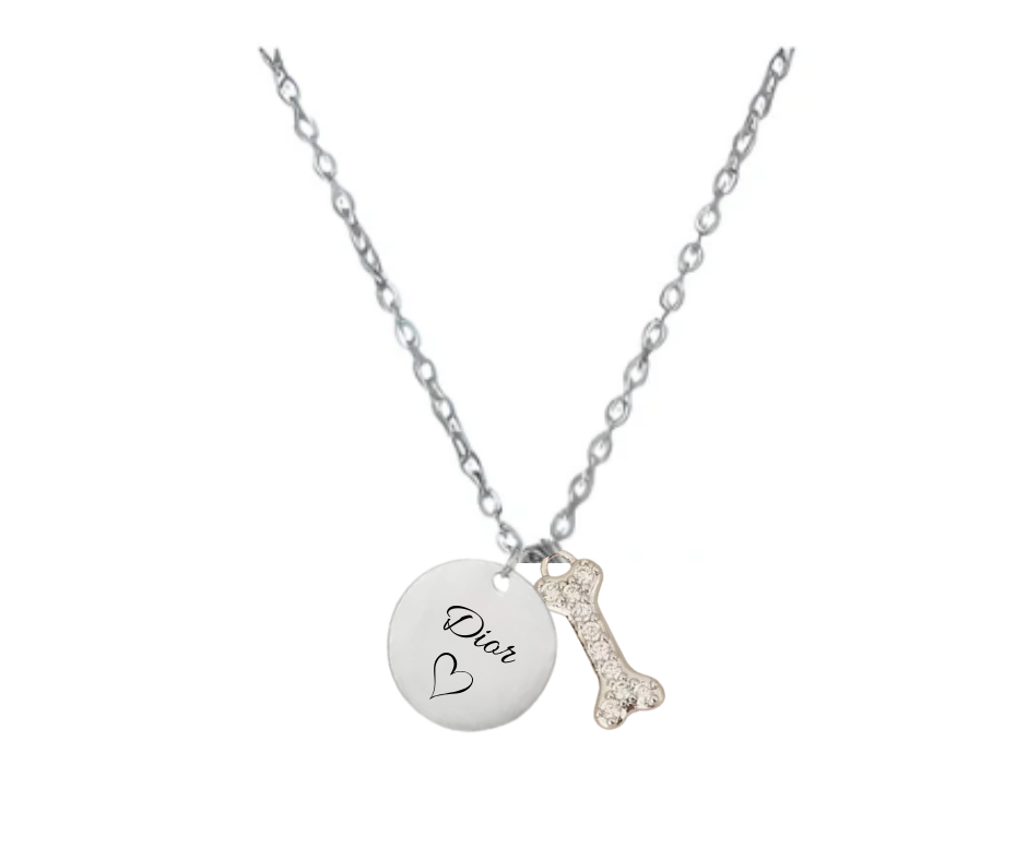 Ketting | Botje met stras en naam