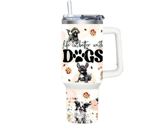 Thermos cup Life is Better with Dogs