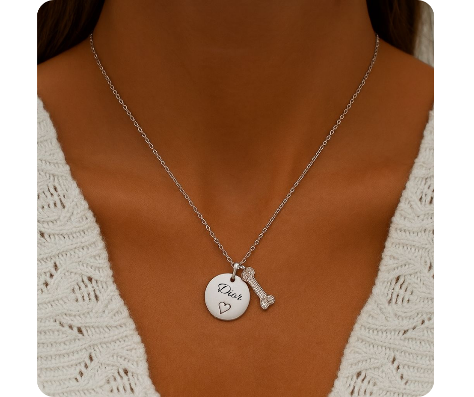 Ketting | Botje met stras en naam