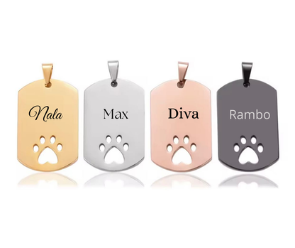 Dogtag penning met pootje