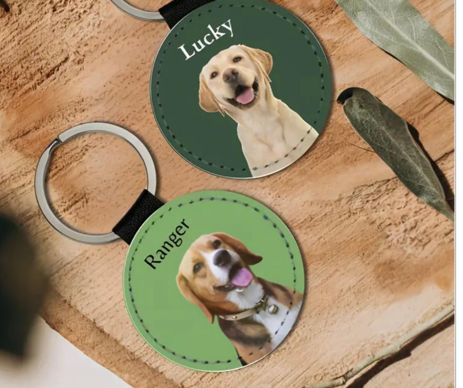 Sleutelhanger PU-leer Rond met foto