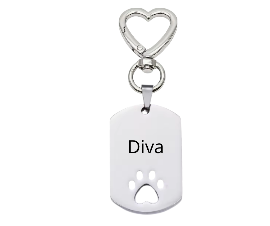 Dog tag including mounting heart