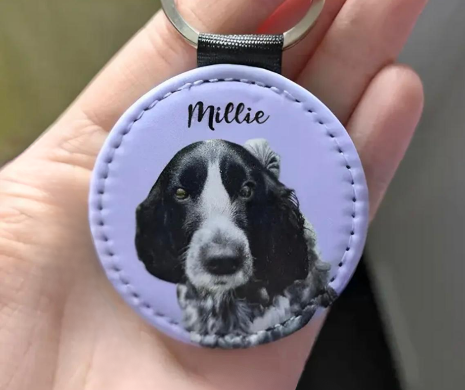 Sleutelhanger PU-leer Rond met foto