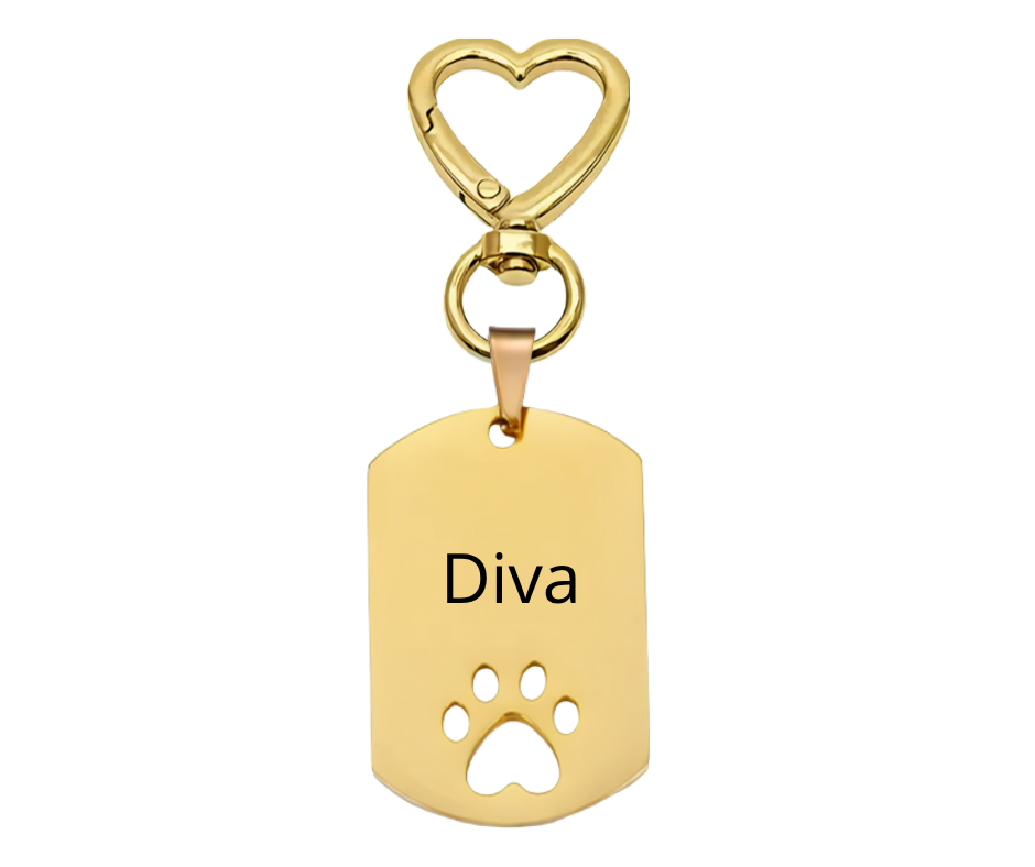 Dog tag including mounting heart