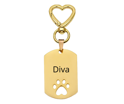 Dog tag including mounting heart