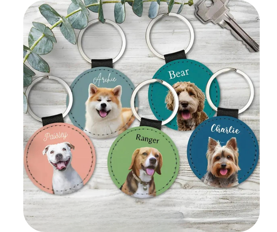 Sleutelhanger PU-leer Rond met foto