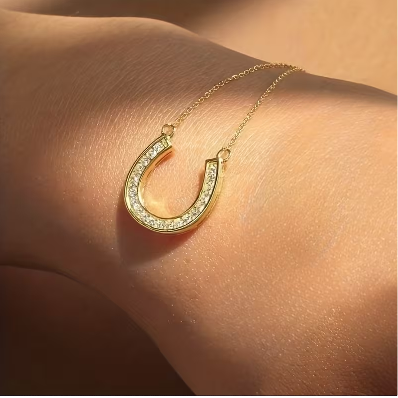 Hoefijzer ketting zirkonia | stras