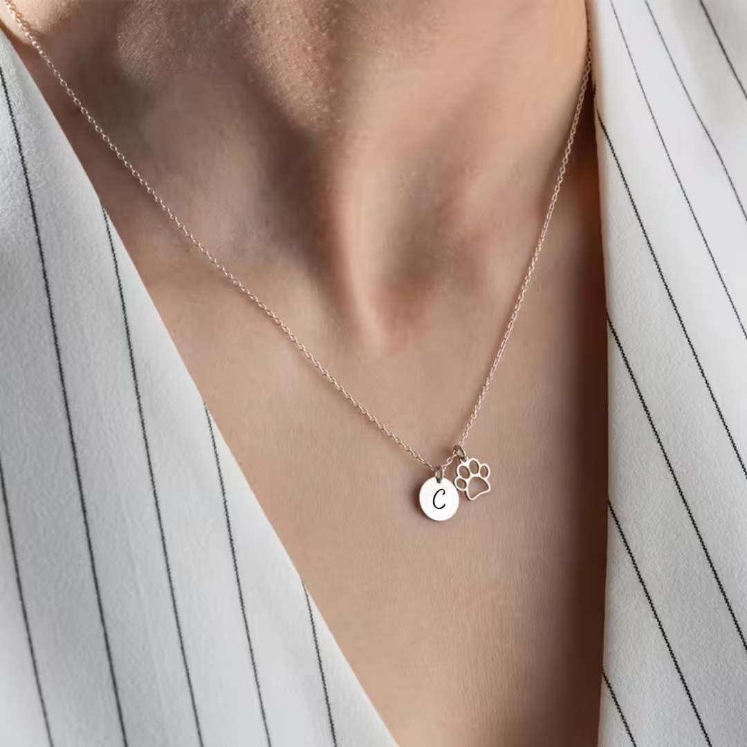 Hondenpoot Munt met Naam | Ketting
