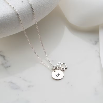 Hondenpoot Munt met Naam | Ketting