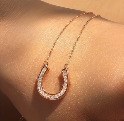 Hoefijzer ketting zirkonia | stras