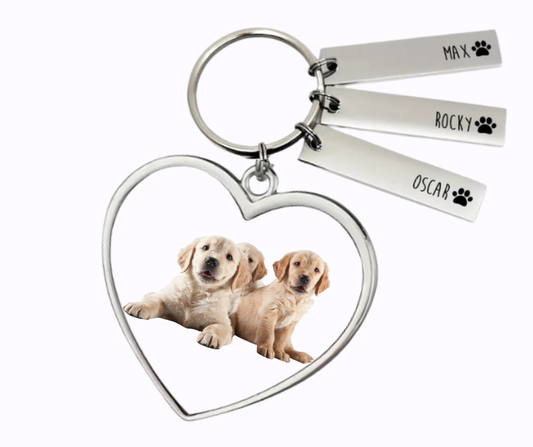 Sleutelhanger kleurenfoto en namen tags