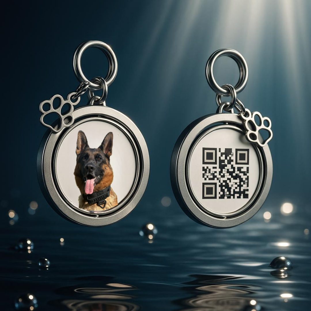 Hondenpenning | Foto en QR code Waterbestendig