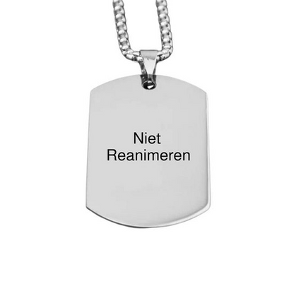 Niet Reanimeren ketting | Rechthoekig