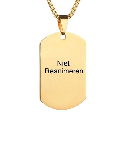 Niet Reanimeren ketting | Rechthoekig