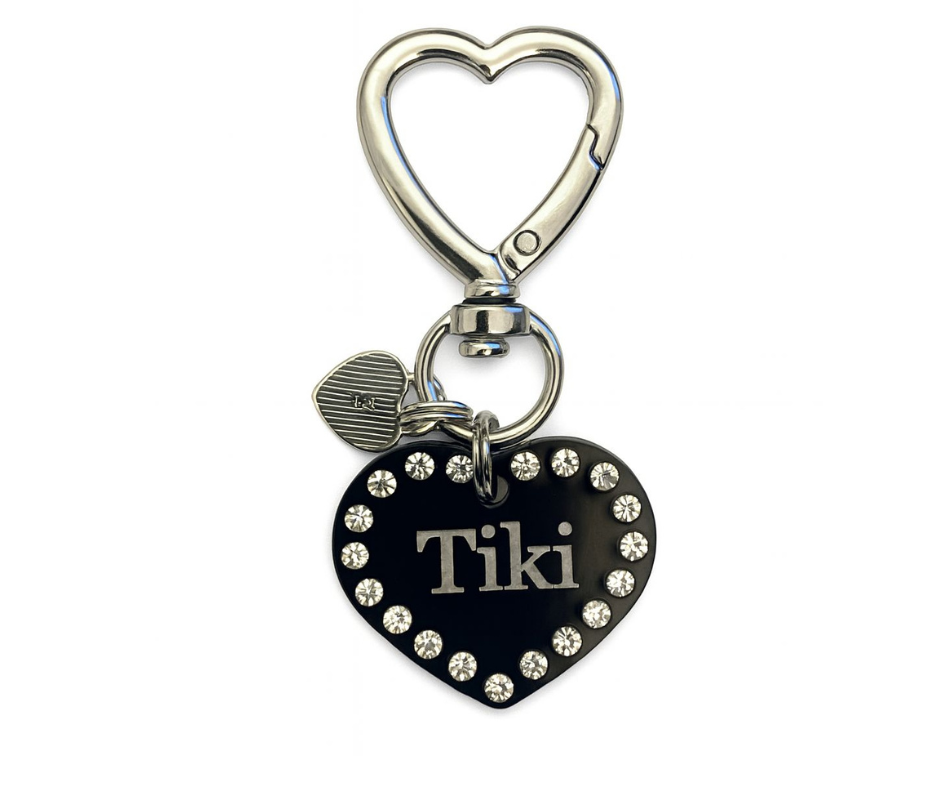 Hondenpenning Black Strass