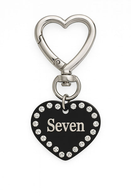 Hondenpenning Black Strass