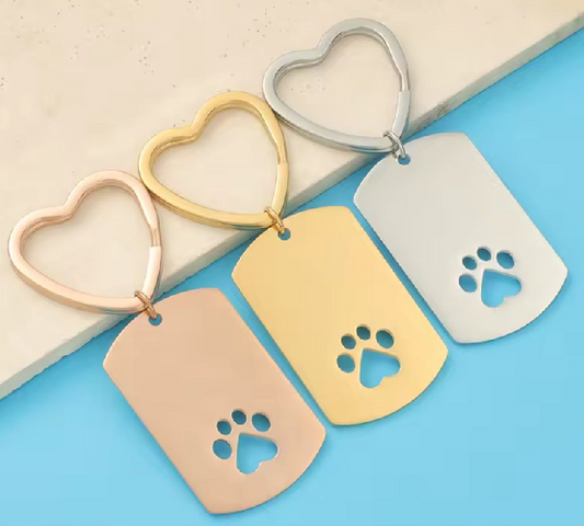 Dog tag including mounting heart