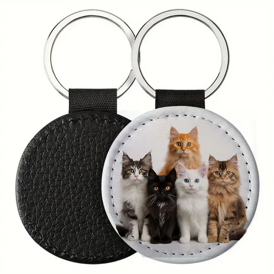 PU leather keychain with photo